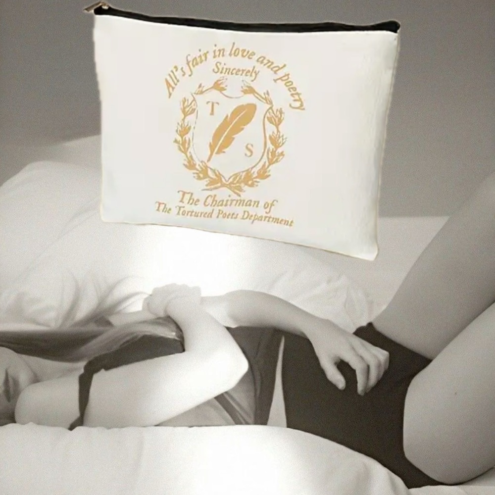 Cosmetic/ Travel Bag with Zipper & Print of Taylor Swift’s Slogan for TTPD NEW